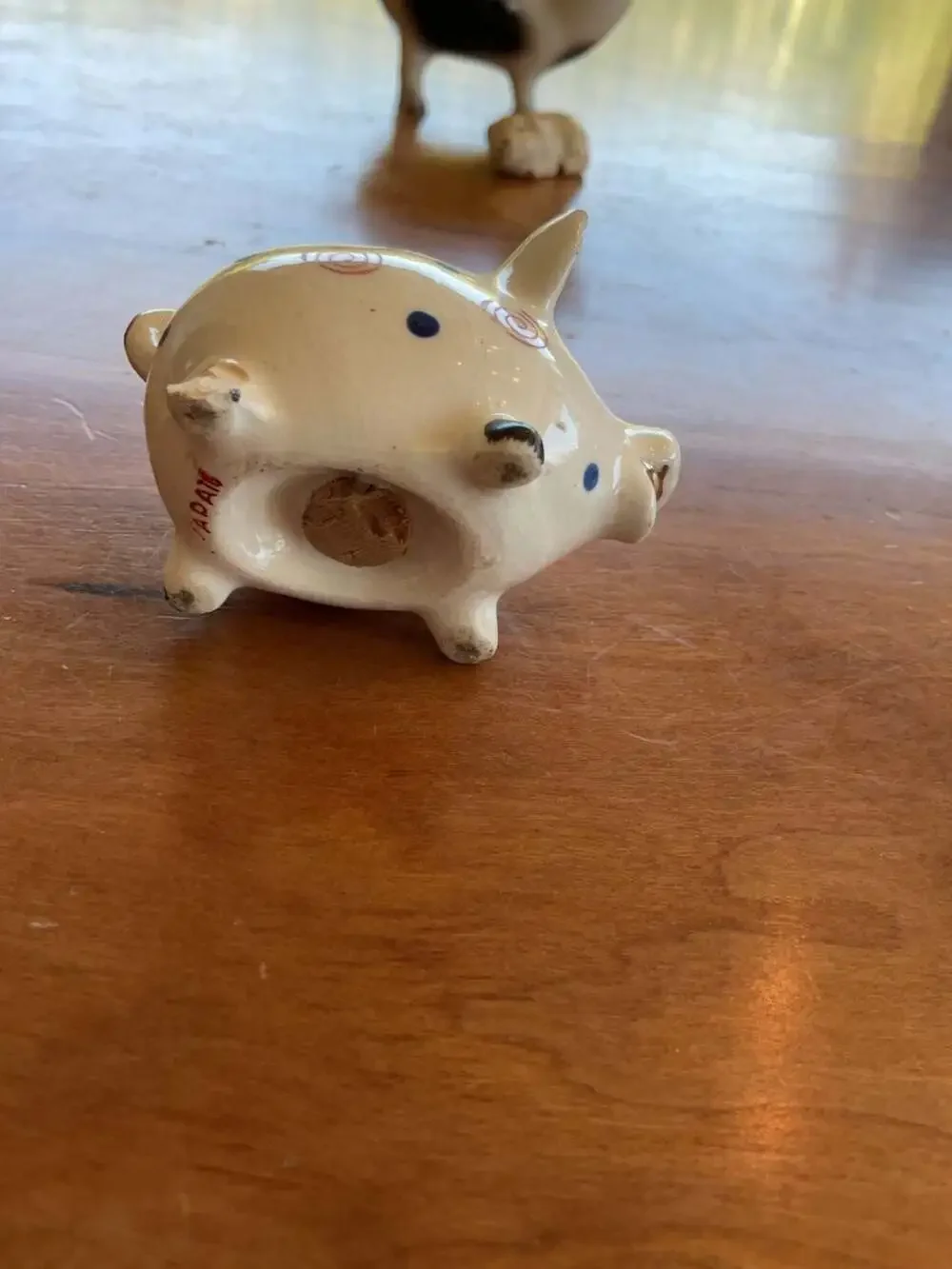 Vintage Ceramic Pig Figurine Set‎ with Salt and Pepper Shaker